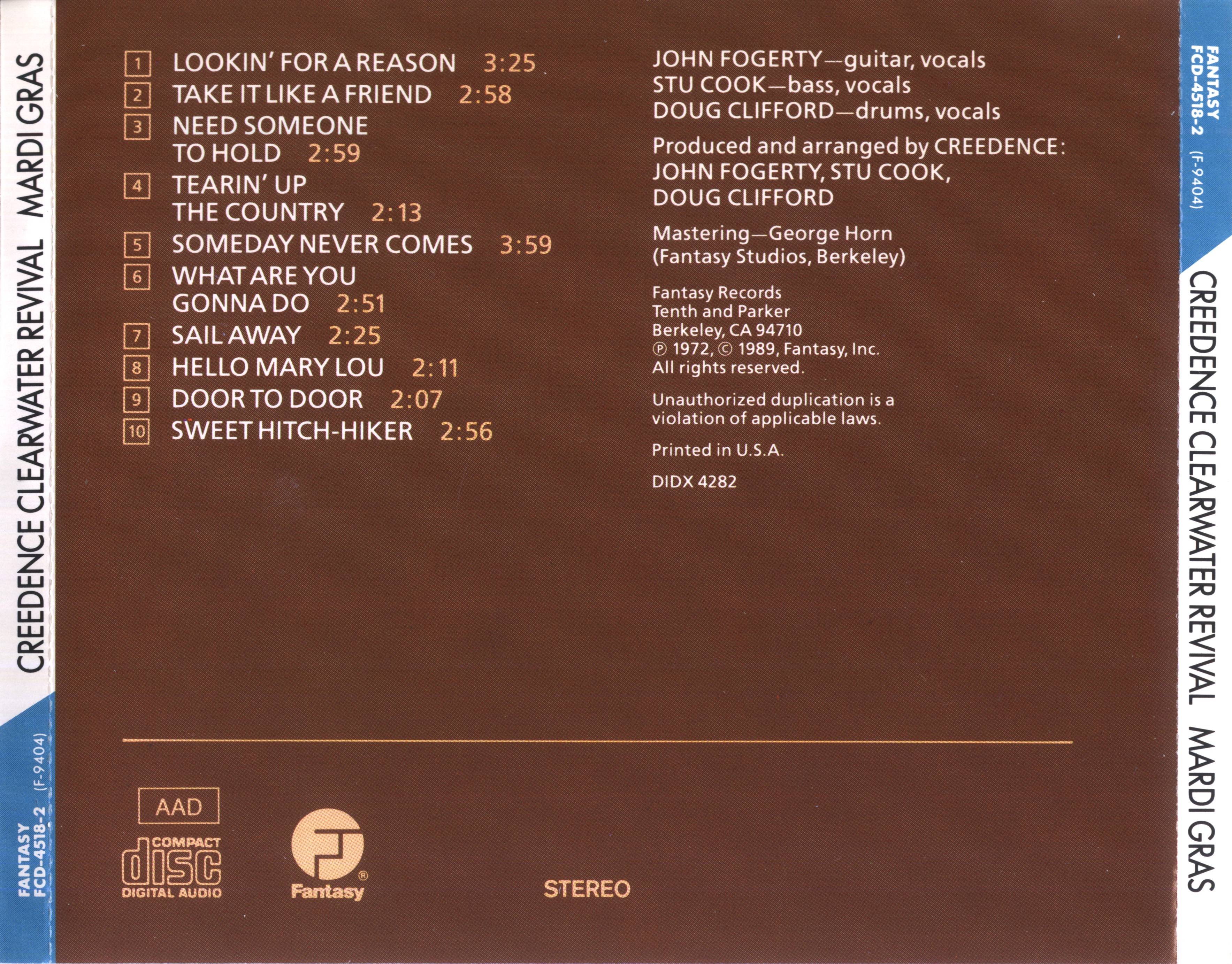 Creedence Clearwater Revival Mardi Gras [ak Us]